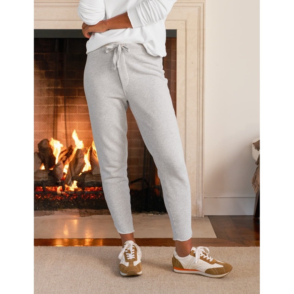 Frank & Eileen Christine Sweatpant Women L Grey Triple Fleece Tulip Ankle Grunge